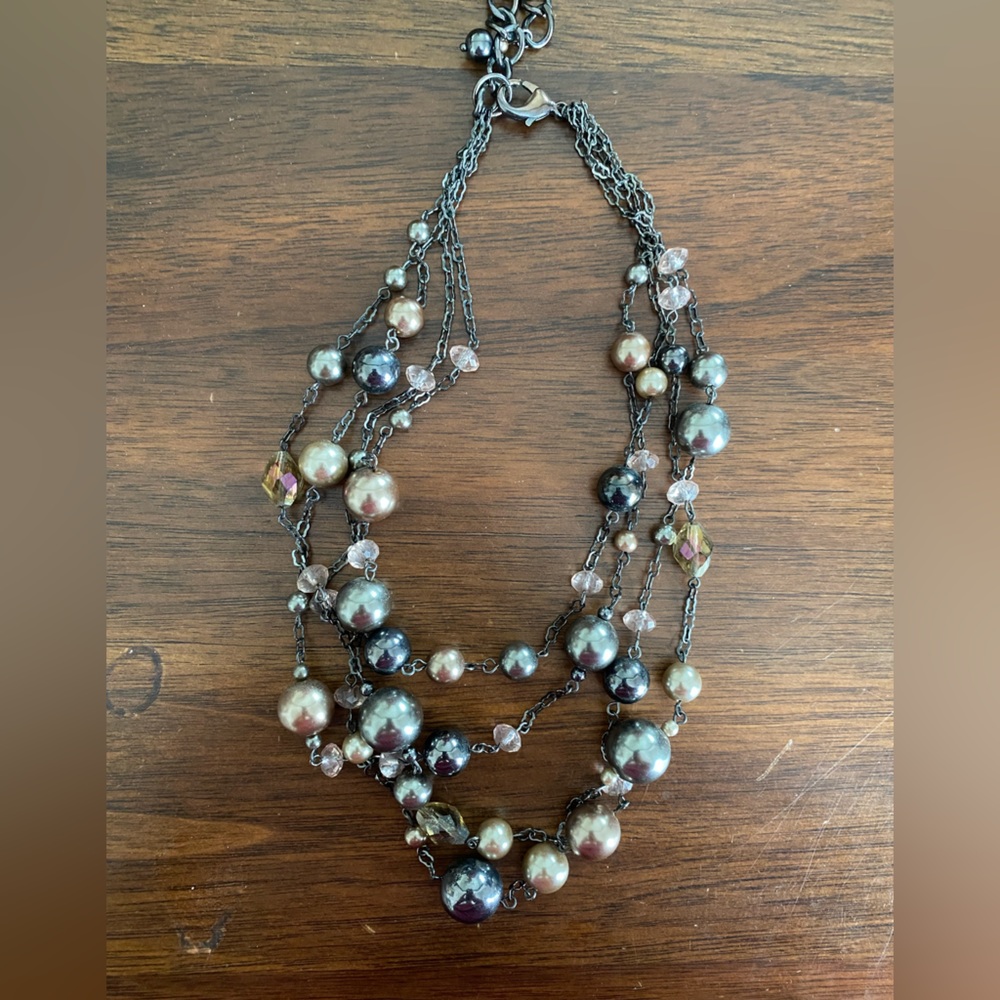 Layered grey necklace